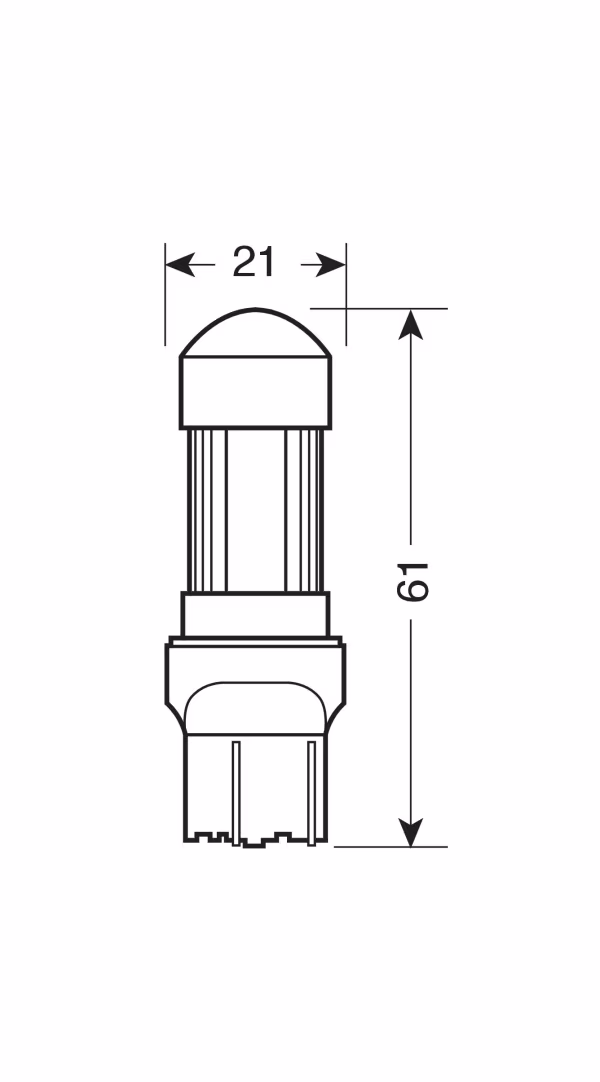 Pilot 12V Mega-Led 30 - 30 SMD x 1 chip - (W21/5W) - W3x16q - 1 pz  - D/Blister - Bianco