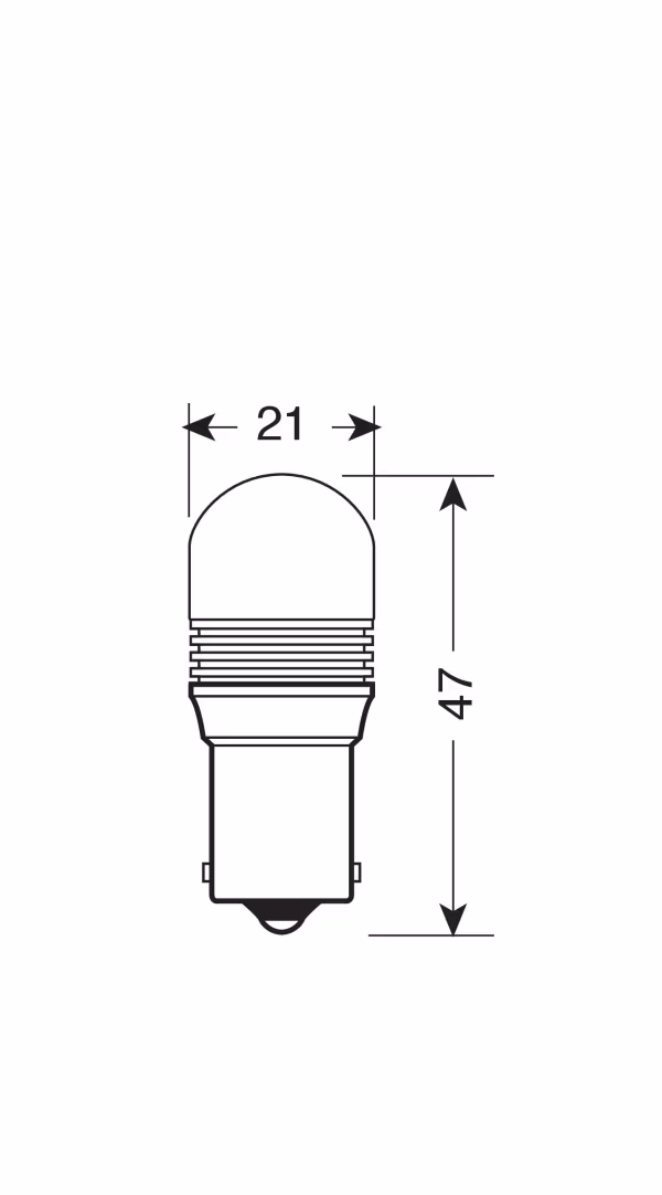 Pilot 12V Led Series - 1 Super SMD x 1 chip - (P21W) - BA15s - 1 pz  - D/Blister - Bianco - Doppia polarità