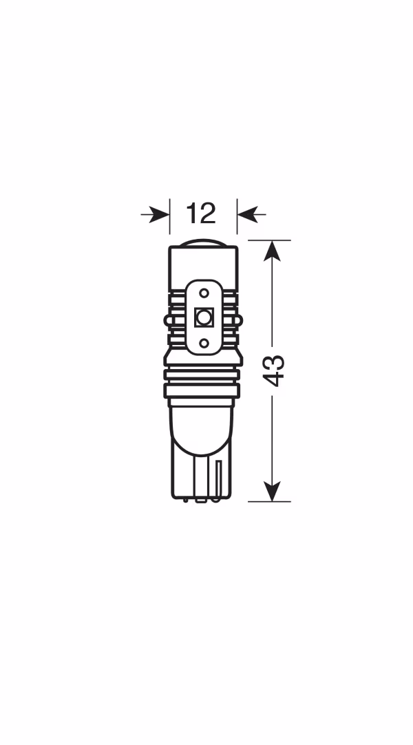 Pilot 12/24V Mega-Led 45 - 5 SMD x 9 chips - (T10) - W2,1x9,5d - 2 pz  - D/Blister - Bianco - Doppia polarità