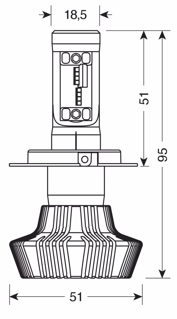 Pilot 12/24V Halo Led Serie 1 - (H4) - 25W - P43t - 1 pz  - D/Blister