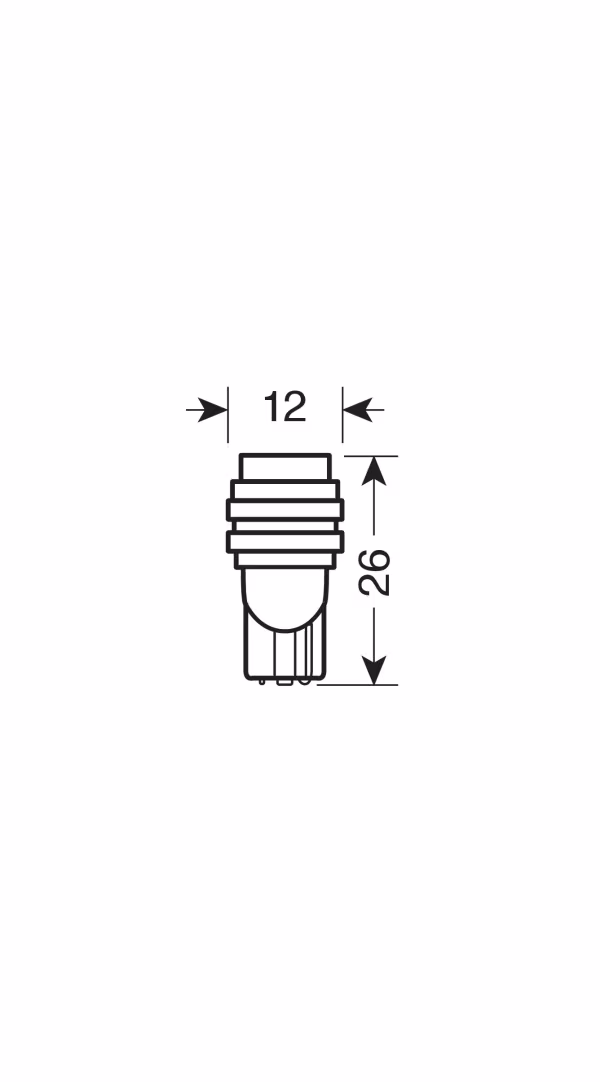 Pilot 12V Hyper-Led 3 - 1 SMD x 3 chips - (T10) - W2,1x9,5d - 2 pz  - Scatola - Bianco - Doppia polarità