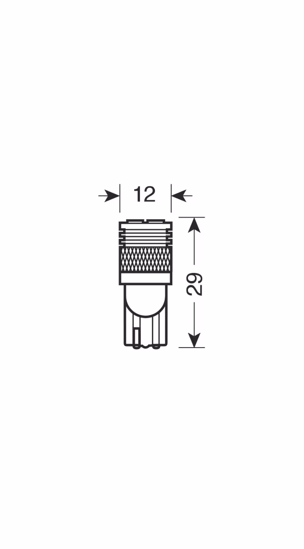 Lampa 12V Mega-Led 12 - 4 Smd x 3 chips - (T10) - W2,1x9,5d - 2 pz  - D/Blister - Bianco - Doppia polarità