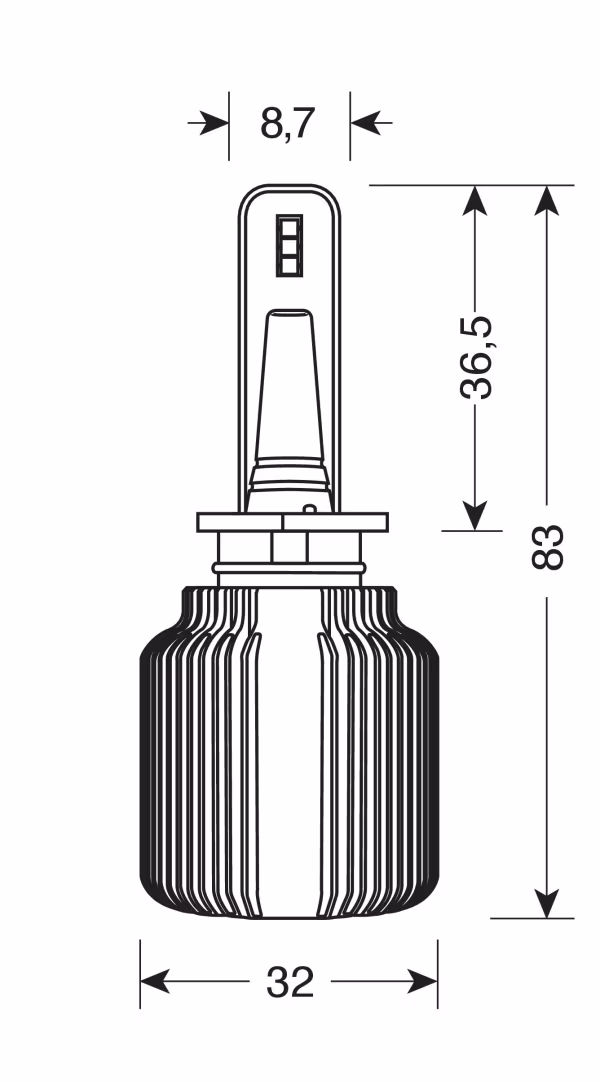 Pilot 12/24V Halo Led Serie 3 Blade - (H1) - 16W - P14,5s - 2 pz  - Scatola