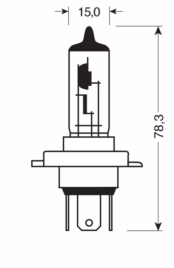 Lampa 12V Lampada alogena - H19 - 60/55W - PU43t-3 - 1 pz  - D/Blister