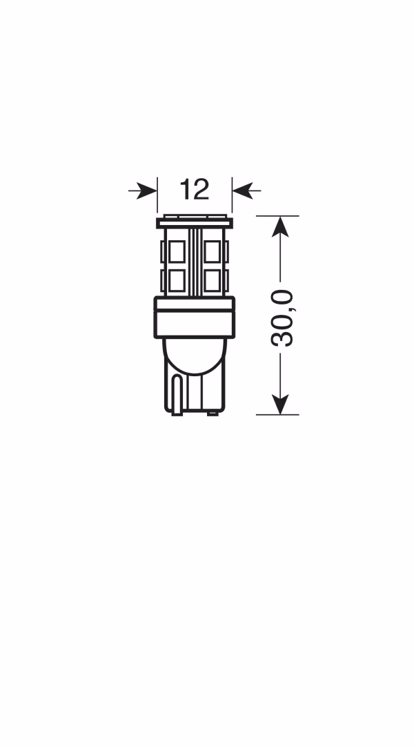 Pilot 12/24V Led series - 15 Led SMD - (T10) - W2,1x9,5d - 2 pz  - Scatola - Bianco - Doppia polarità