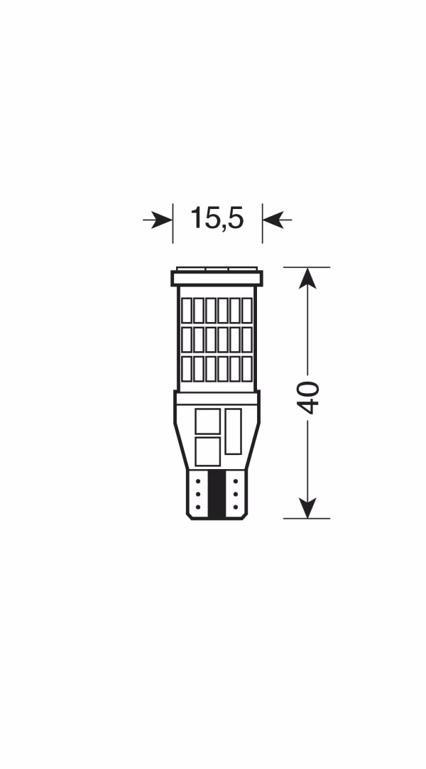 Pilot 12V Led series - 45 Led SMD - (W16W) - W2,1x9,5d - 2 pz  - Scatola - Bianco - Doppia polarità