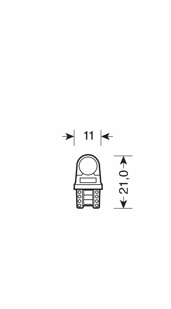 Pilot 12V Led series - 6 Led COB - (T10) - W2,1x9,5d - 2 pz  - Scatola - Bianco
