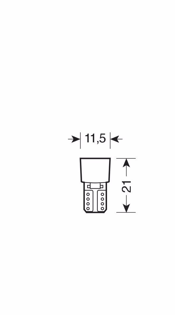 Pilot 12V Led series - 6 Led SMD - (T10) - W2,1x9,5d - 2 pz  - Scatola - Bianco - Doppia polarità - Resistenza incorporata