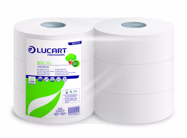 Lampa Carta igienica Lucart Eco 360 Jumbo - 2 veli, 973 strappi - Conf. 6 rotoli