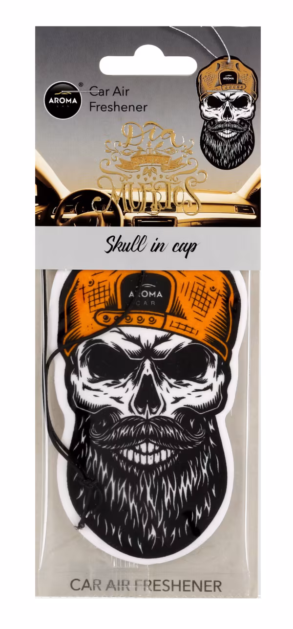 Aroma Car Dia de los Muertos, deodorante da appendere - Skull in cap