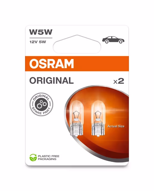 Osram 12V Original Line - W5W - 5W - W2,1x9,5d - 2 pz  - Scatola