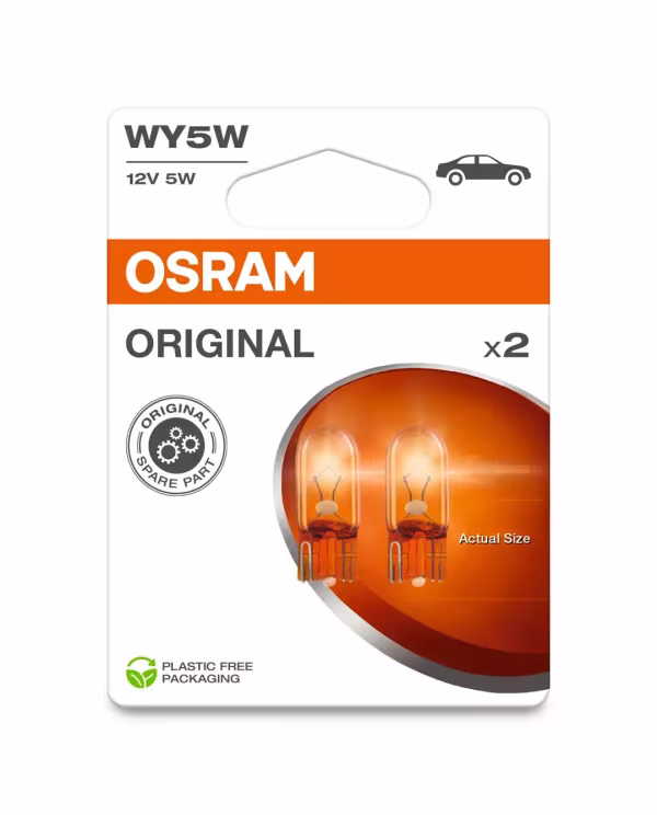 Osram 12V Original Line - WY5W - 5W - W2,1x9,5d - 2 pz  - Scatola - Arancio