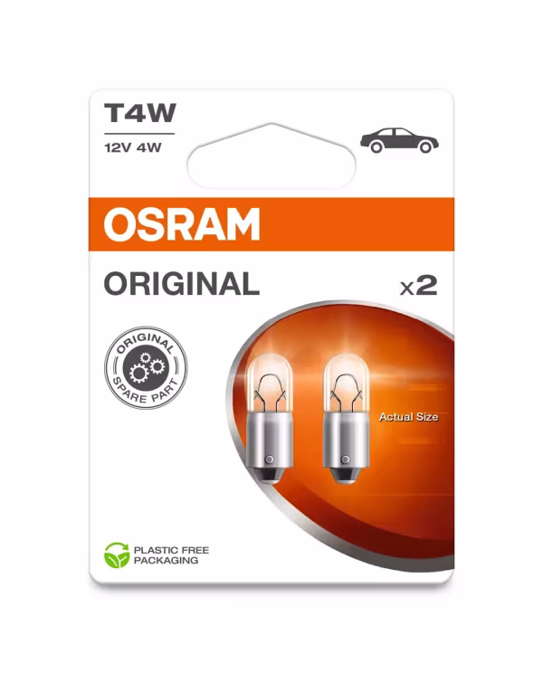 Osram 12V Original Line - T4W - 4W - BA9s - 2 pz  - Scatola