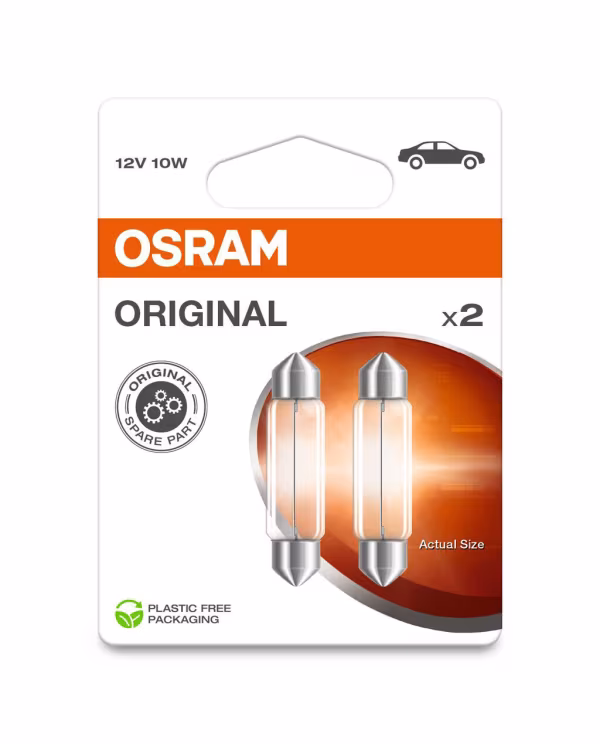 Osram 12V Original Line - 10W - SV8,5-8 - 2 pz  - Scatola