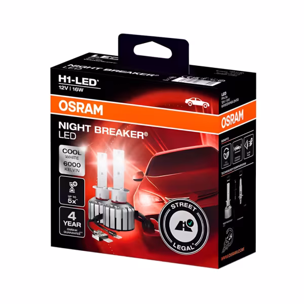 Osram 12V Night Breaker Led - H1 - 16W - P14,5s - 2 pz  - Scatola