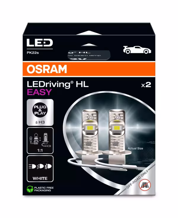 Osram 12V LEDriving HL Easy - (H3) - 8W - PK22s - 2 pz  - Scatola