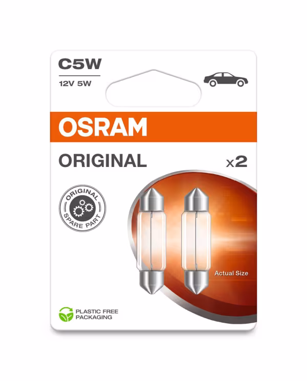Osram 12V Original Line - C5W - 11x35 mm - 5W - SV8,5-8 - 2 pz  - Scatola
