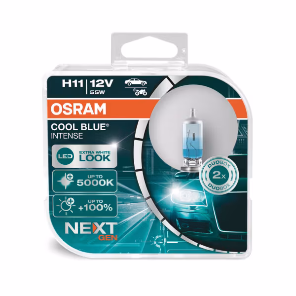 Osram 12V Cool Blue Intense (Next Gen) - H11 - 55W - PGJ19-2 - 2 pz  - Scatola Plast.