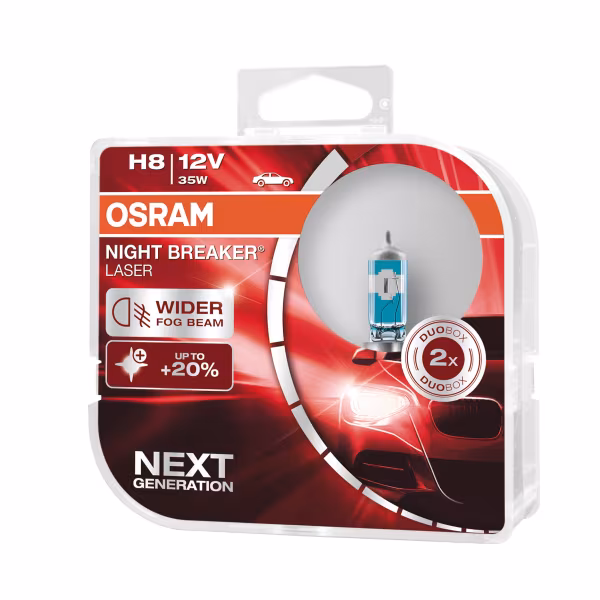 Osram 12V Night Breaker Laser - H8 - 35W - PGJ19-1 - 2 pz  - Scatola Plast.