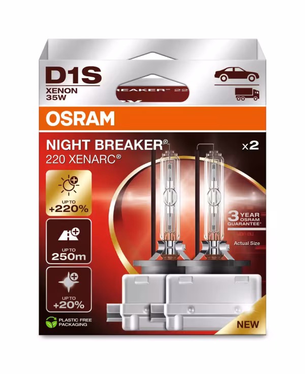 Osram Xenarc Night Breaker Laser (Next Gen) - D1S - 35W - PK32d-2 - 2 pz  - Scatola