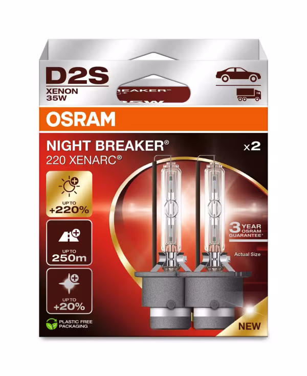 Osram Xenarc Night Breaker Laser (Next Gen) - D2S - 35W - P32d-2 - 2 pz  - Scatola