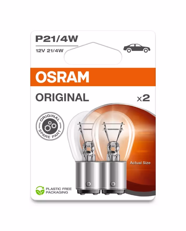 Osram 12V Original Line - P21/4W - 21/4W - BAZ15d - 2 pz  - Scatola