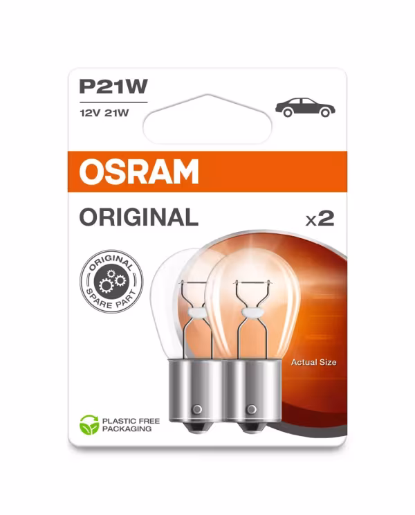 Osram 12V Original Line - P21W - 21W - BA15s - 2 pz  - Scatola