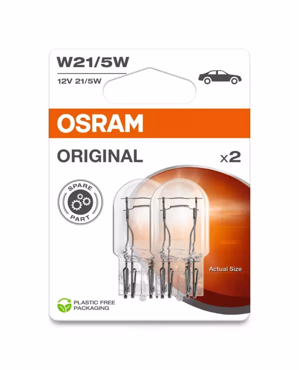 Osram 12V Original Line - W21/5W - 21/5W - W3x16q - 2 pz  - Scatola