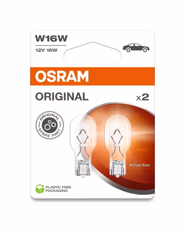 Osram 12V Original Line - W16W - 16W - W2,1x9,5d - 2 pz  - Scatola