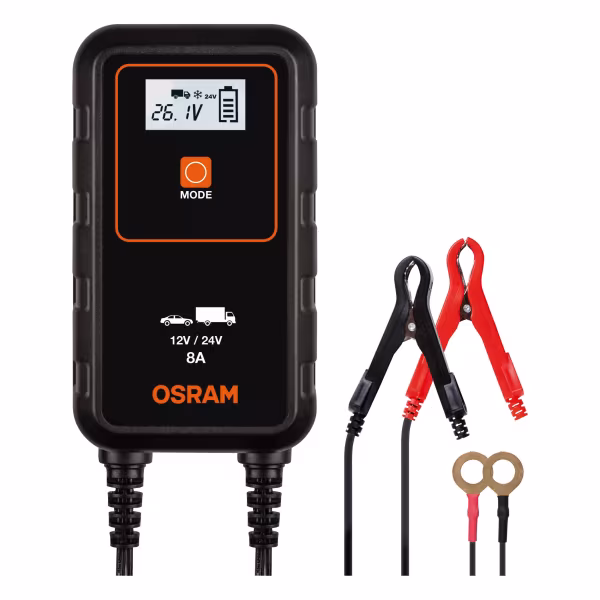 Osram BATTERYcharge 908, caricabatteria intelligente e mantenitore con ciclo di carica in più fasi