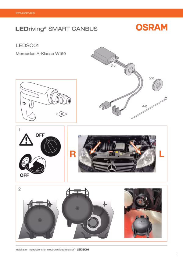Osram LEDriving SMART CANBUS - 12V - H7, 12W, PX26d