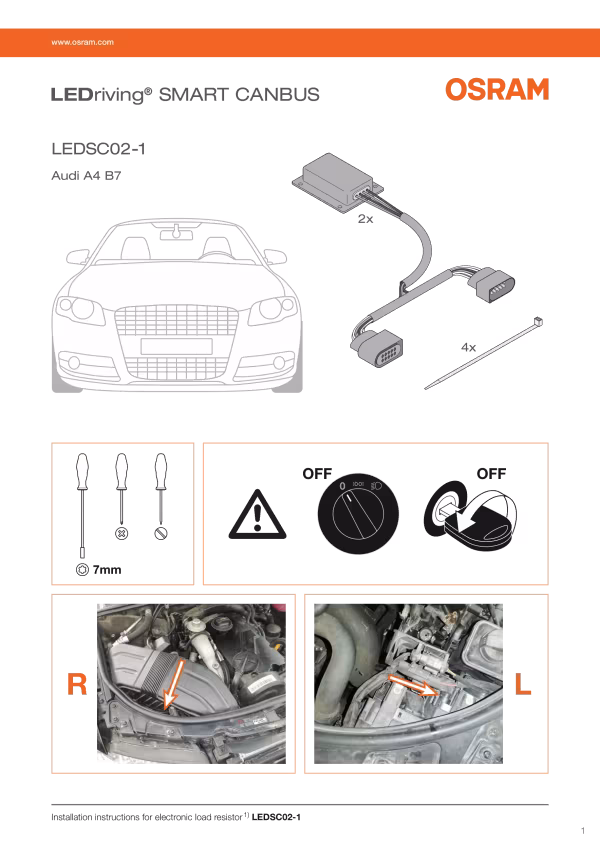 Osram LEDriving SMART CANBUS - 12V - H7, 16W, VW