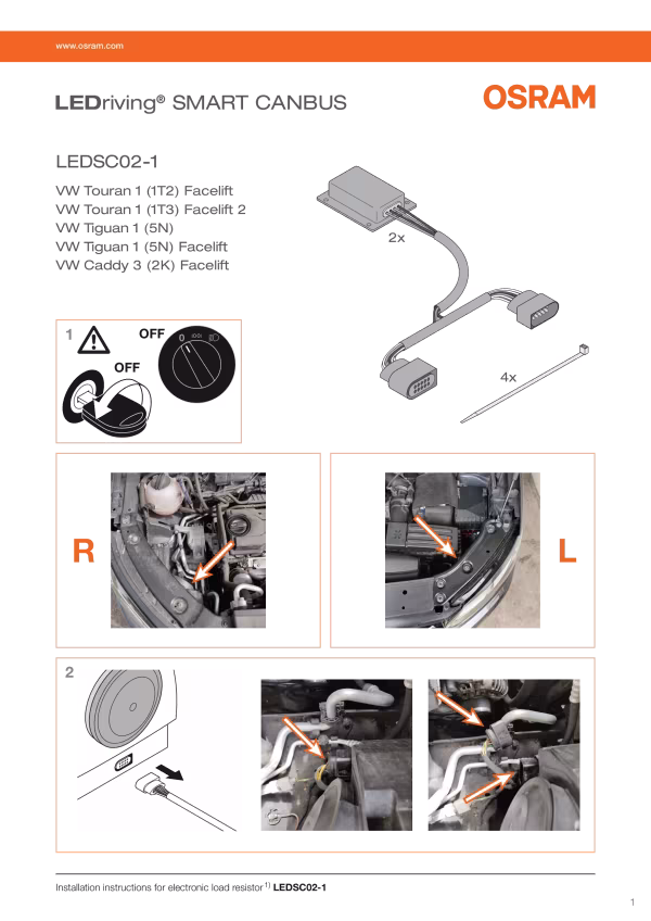 Osram LEDriving SMART CANBUS - 12V - H7, 16W, VW