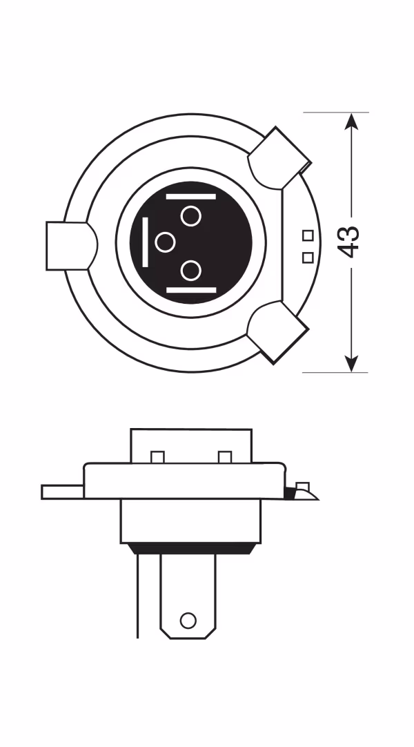 Osram 12V Original Line - H4 - 60/55W - P43t - 1 pz  - Scatola