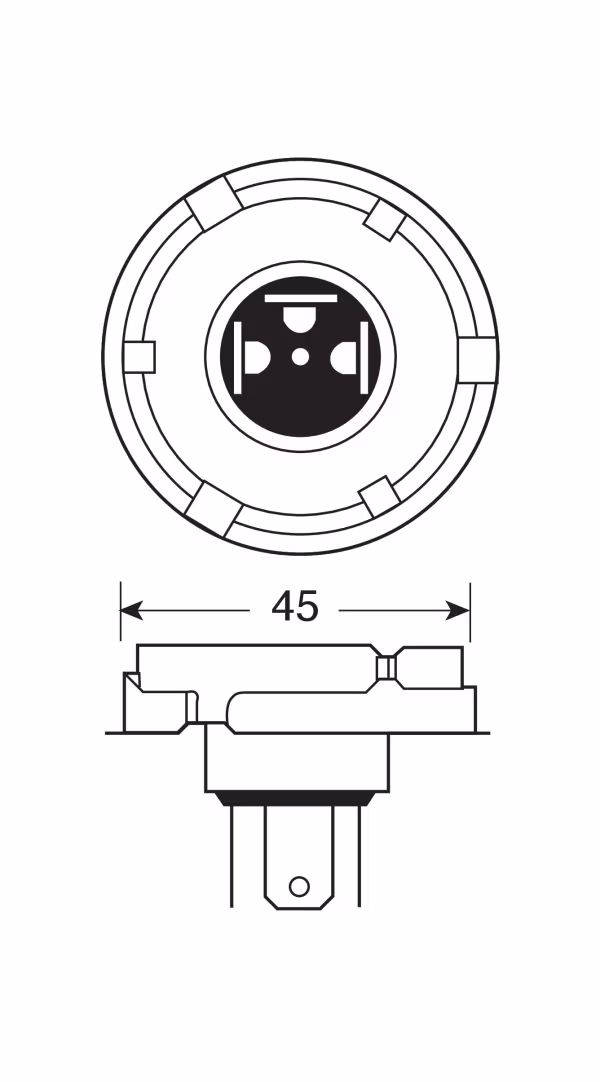 Osram 12V Original Line - R2 - 45/40W - P45t - 1 pz  - Scatola