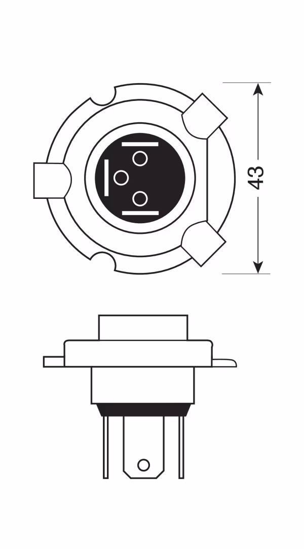 Lampa 12V Lampada alogena - H19 - 60/55W - PU43t-3 - 1 pz  - D/Blister