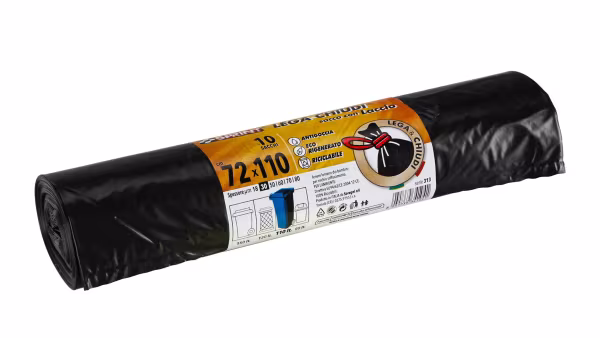 Lampa Rotolo 10 sacchi neri per pattumiera - 110 L - 72x110 cm