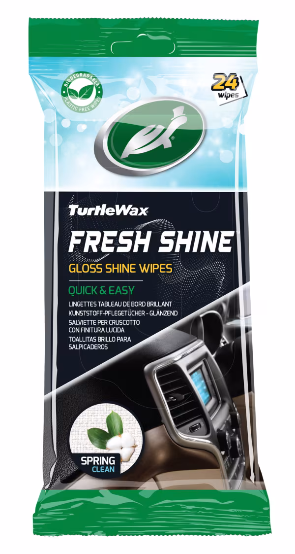 Turtle Wax Fresh Shine, salviette per cruscotto, finitura lucida - 24 pz
