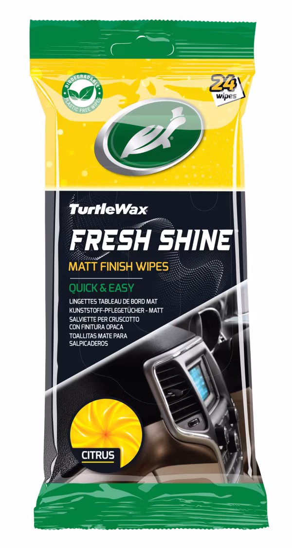 Turtle Wax Fresh Shine, salviette per cruscotto, finitura opaca - 24 pz