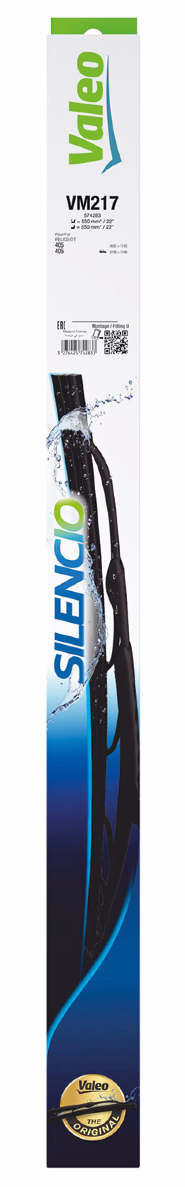 VALEO Silencio Conventional Performance, spazzola tergicristallo - VM217 - 550 + 550 mm - 2 pz