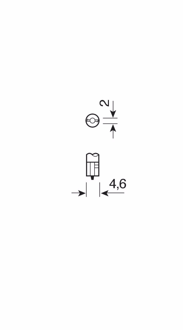Lampa 12V Lampada con zoccolo vetro - T5 - 1,2W - W2x4,6d - 2 pz  - Scatola