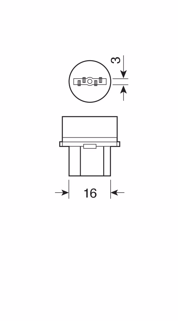 Pilot 12V Lampada con zoccolo vetro Blu-Xe 2 filamenti - (W21/5W) - 21/5W - W3x16q - 2 pz  - Scatola