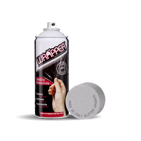 Wrapper Wrapper, pellicola spray rimovibile, 400 ml - Glitter argento