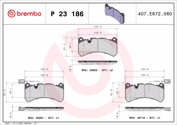 BREMBO Kit pastiglie freno, Freno a disco