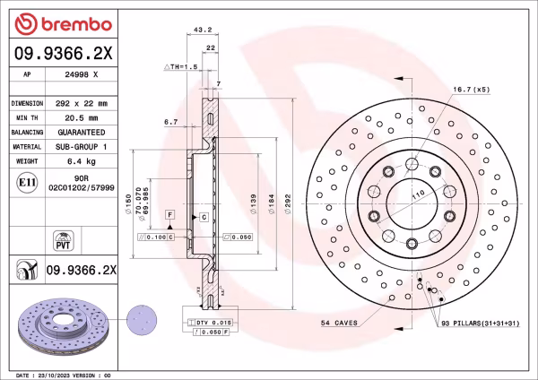BREMBO Disco freno