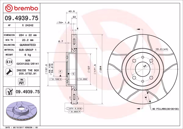 BREMBO Disco freno