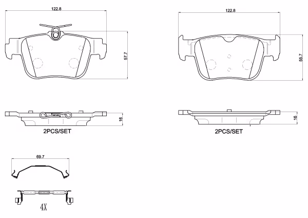 BREMBO Kit pastiglie freno, Freno a disco
