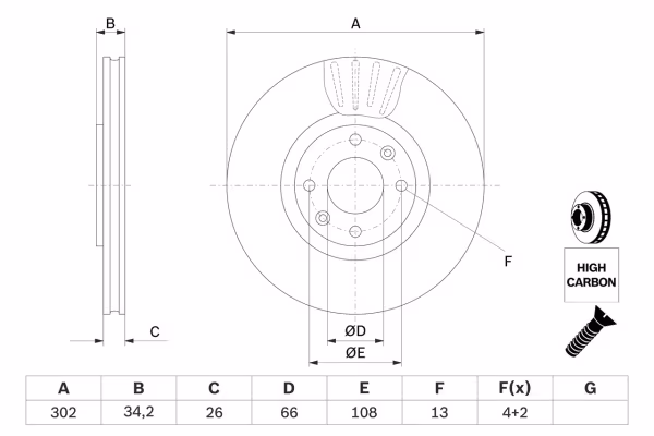 BOSCH Disco freno