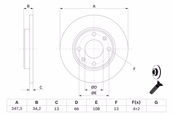 BOSCH Disco freno