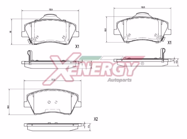 AP XENERGY Kit pastiglie freno, Freno a disco